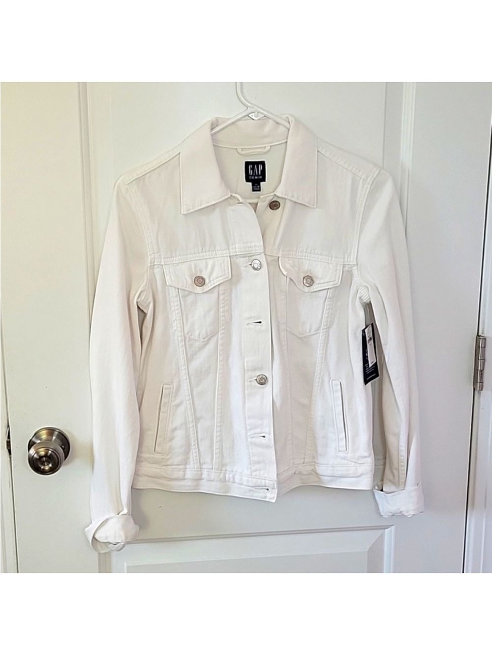 Brand new white jean jacket!